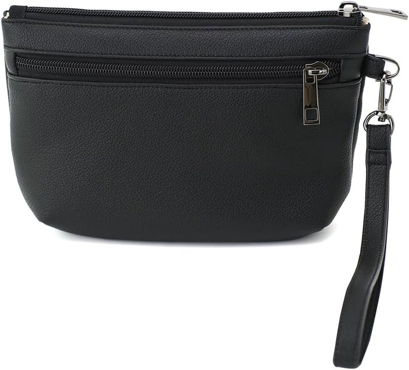 BBORGDC Small Wristlet Wallets for Women, Zip Clutch Bag with Wristlet Pouch, 3-Zipper Original Design - Image 1